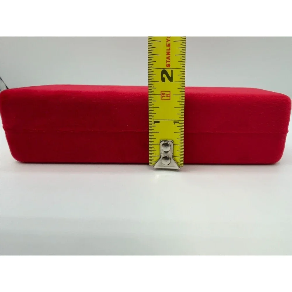 Carolina Herrera Red Magnetic Eyeglasses Case Fuzzy w Cleaning Cloth Container